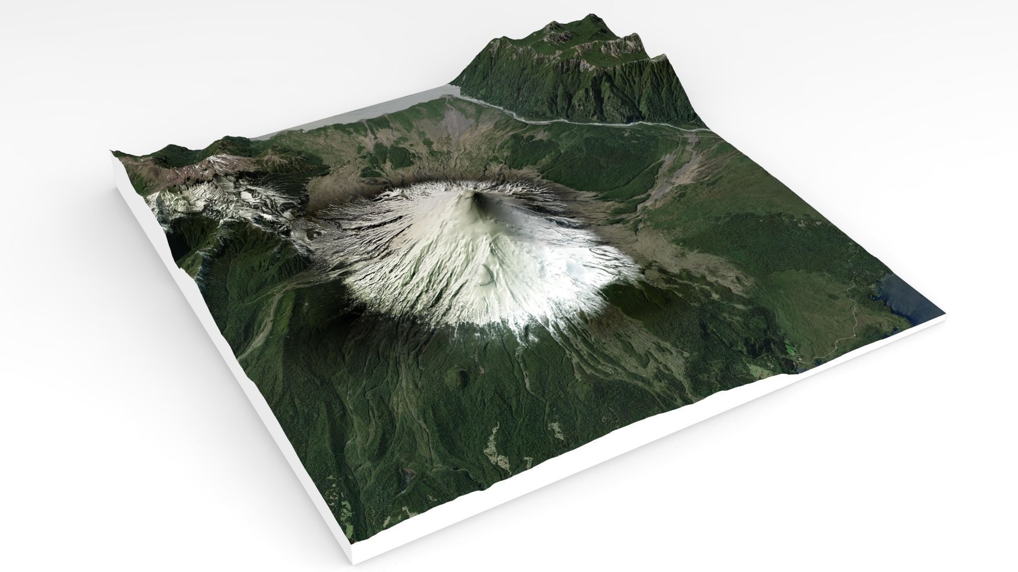 Mountain landscape Volcano Osorno Andes Mountains in Chile 3D model_6