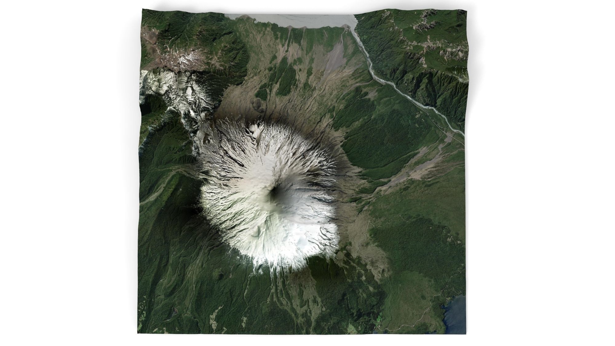 Mountain landscape Volcano Osorno Andes Mountains in Chile 3D model_8