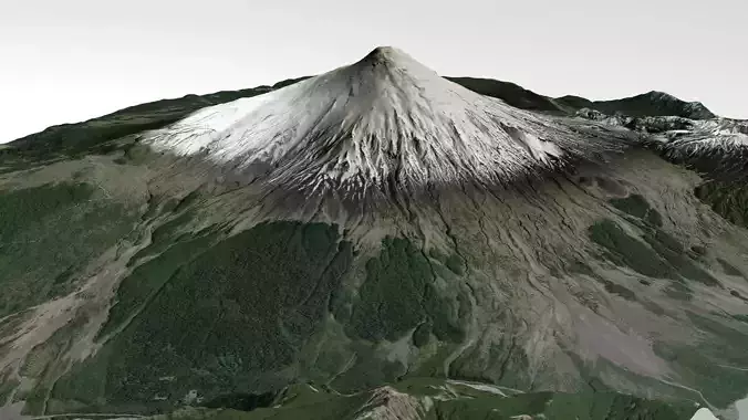 Mountain landscape Volcano Osorno Andes Mountains in Chile 3D model