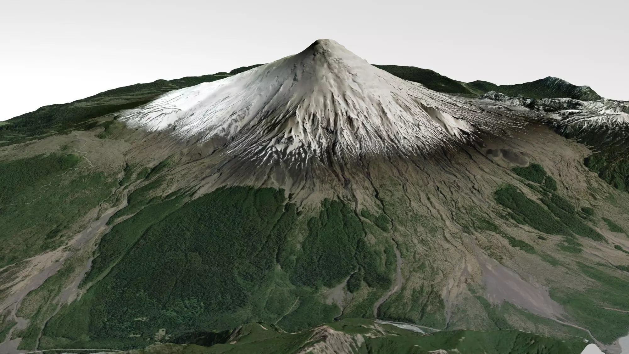 Mountain landscape Volcano Osorno Andes Mountains in Chile 3D model_0