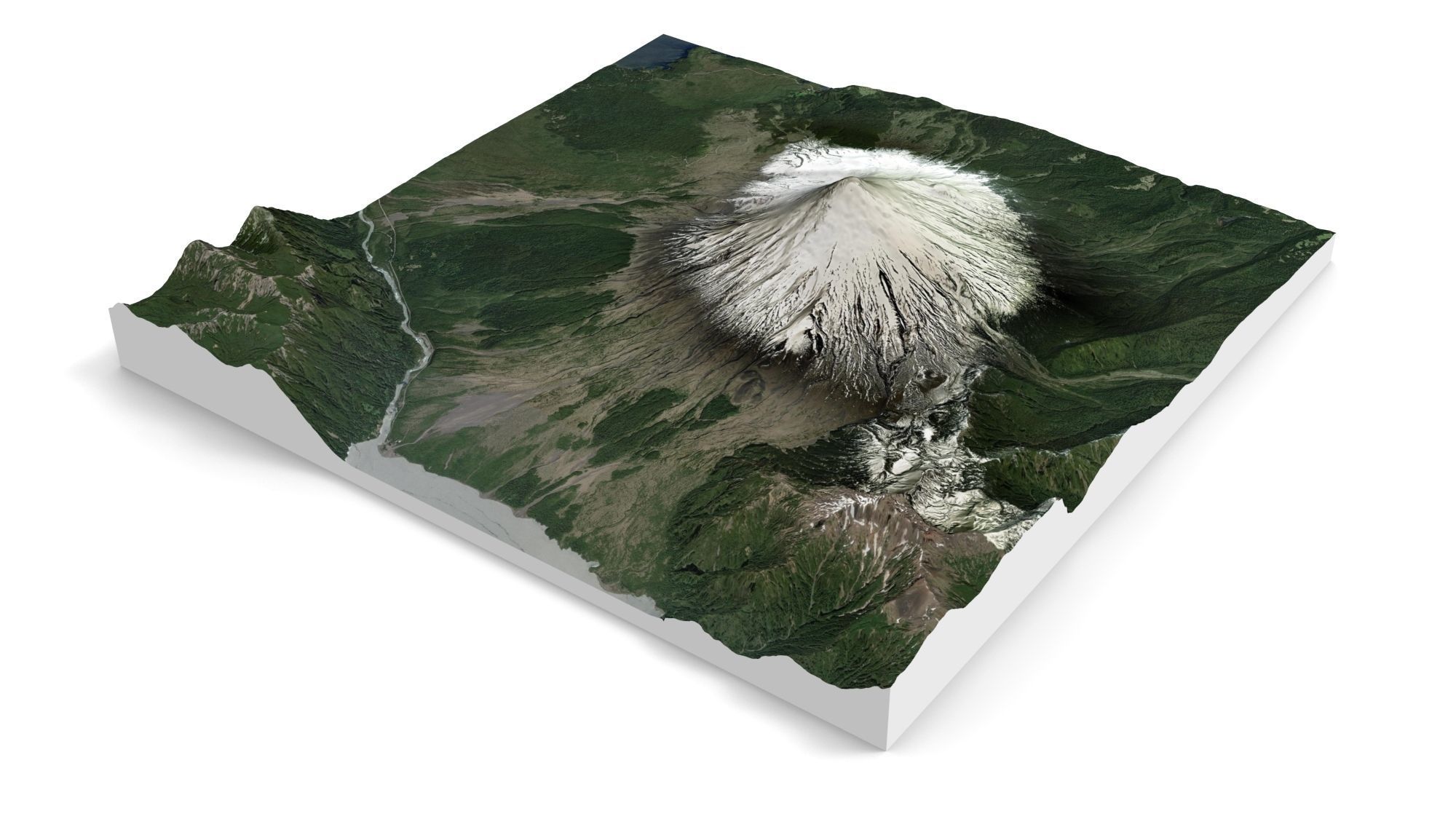 Mountain landscape Volcano Osorno Andes Mountains in Chile 3D model_2