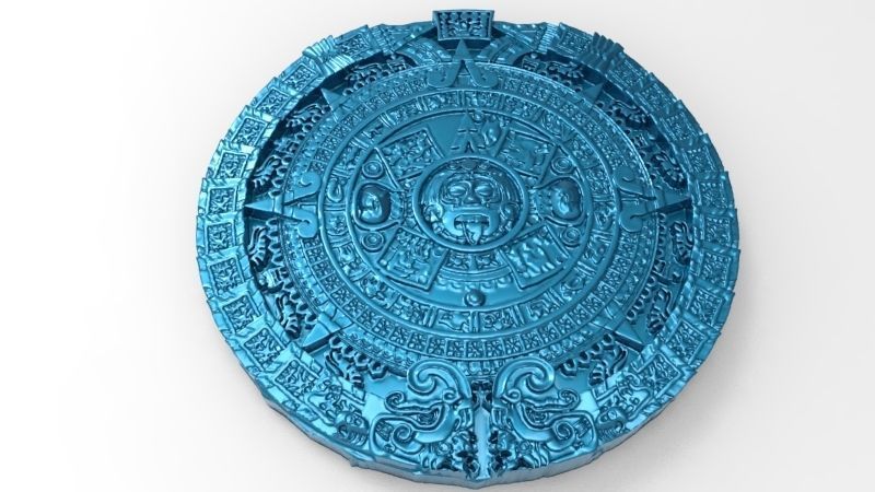 Aztec sun calendar Piedra del Sol  3D print model_8