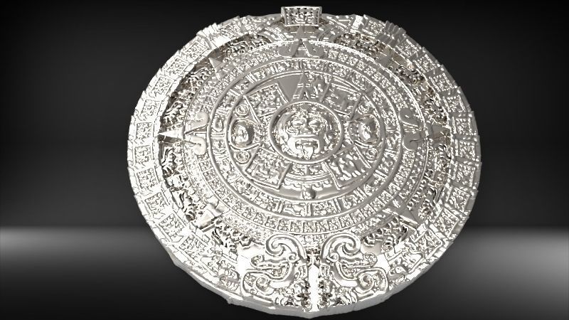 Aztec sun calendar Piedra del Sol  3D print model_22