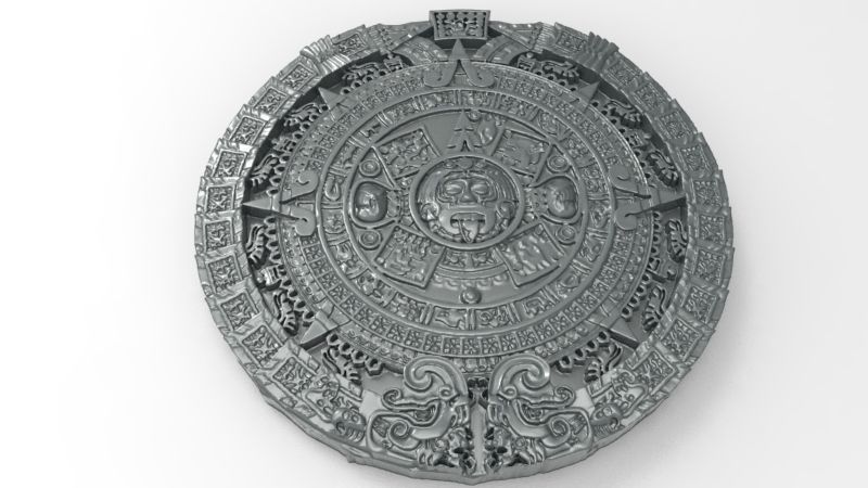 Aztec sun calendar Piedra del Sol  3D print model_9