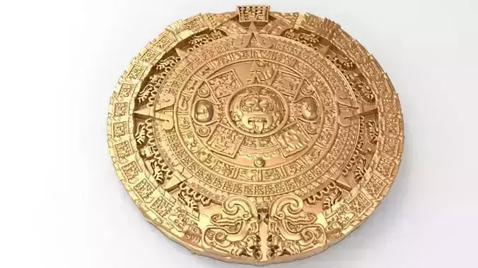 Aztec sun calendar Piedra del Sol  3D print model