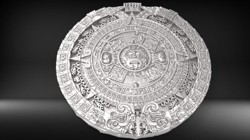 Aztec sun calendar Piedra del Sol  3D print model_23