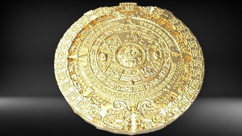 Aztec sun calendar Piedra del Sol  3D print model_19