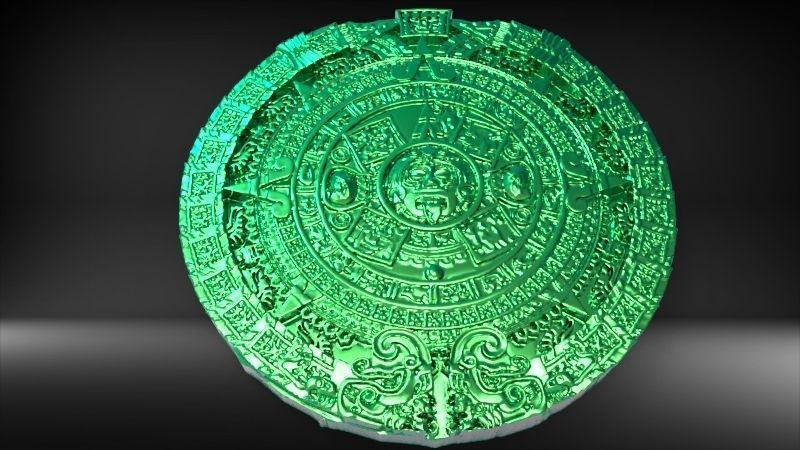 Aztec sun calendar Piedra del Sol  3D print model_11