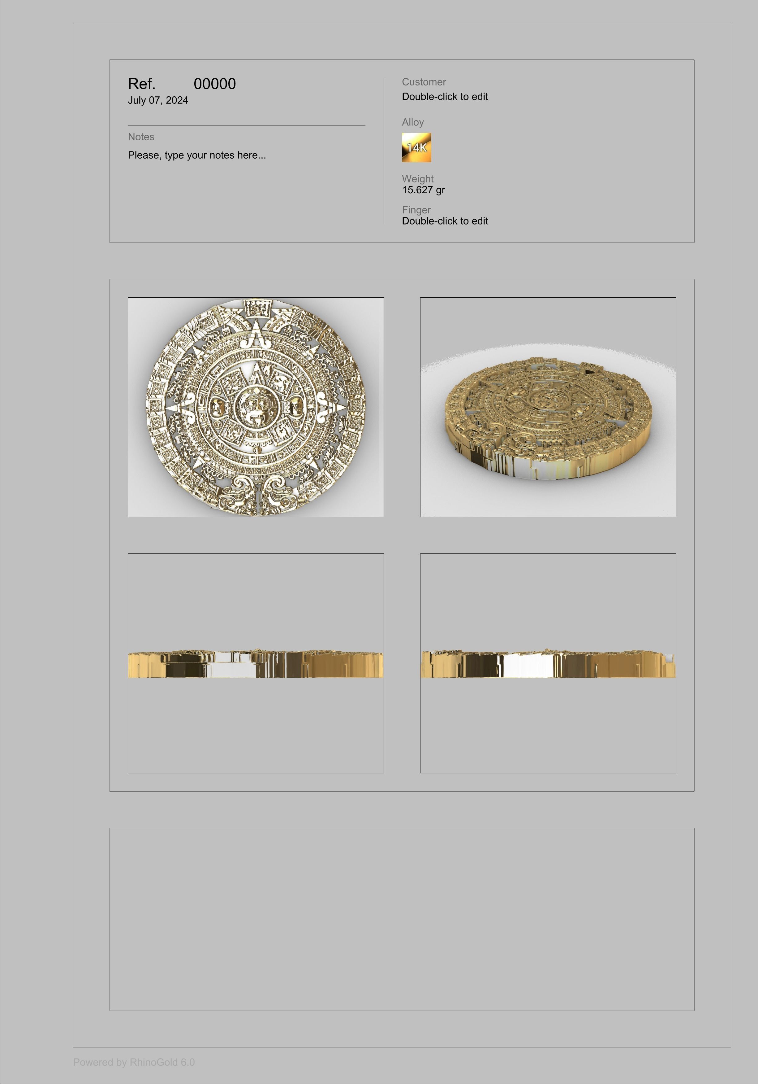 Aztec sun calendar Piedra del Sol  3D print model_24
