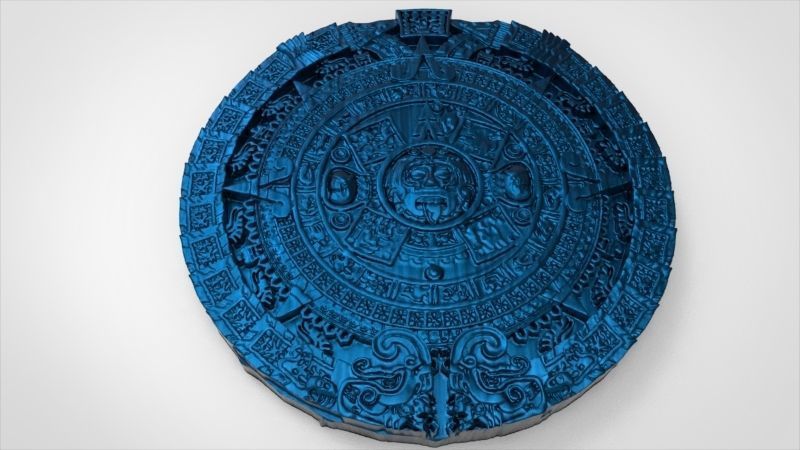 Aztec sun calendar Piedra del Sol  3D print model_13