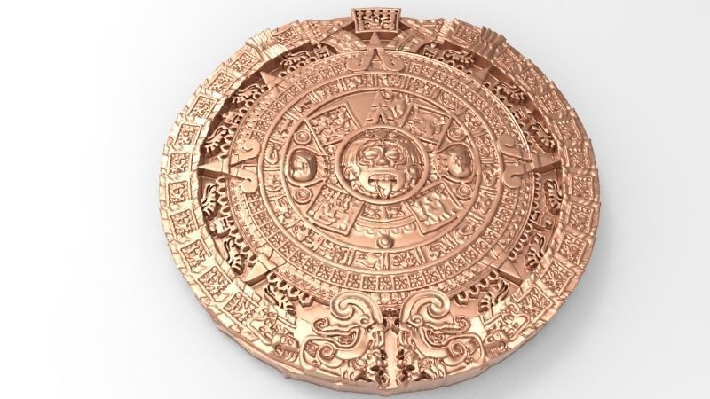 Aztec sun calendar Piedra del Sol  3D print model_1