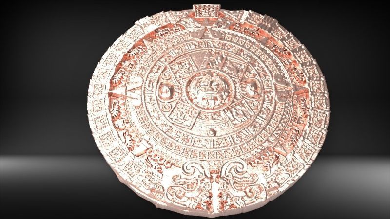 Aztec sun calendar Piedra del Sol  3D print model_17
