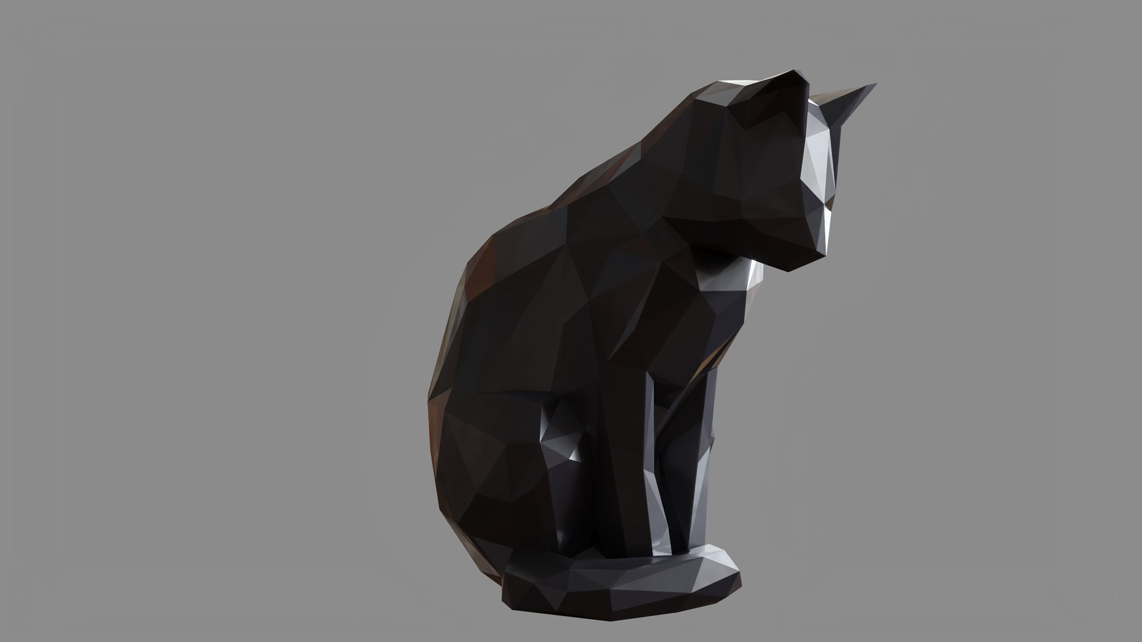 Lowpoly Cat 3D model_1