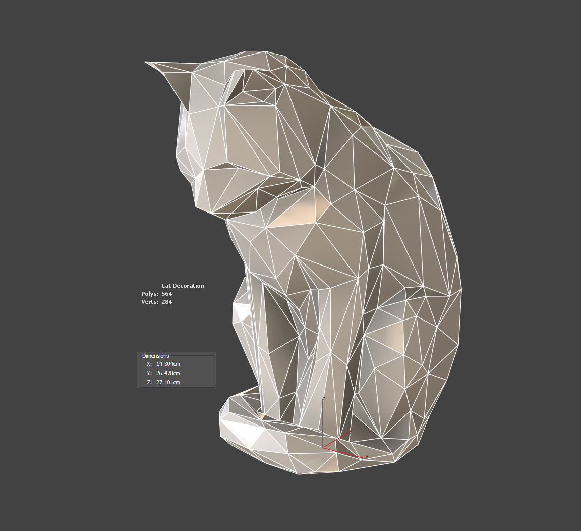 Lowpoly Cat 3D model_6