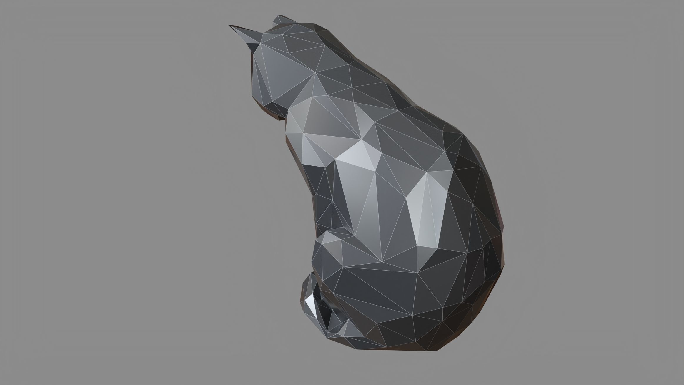 Lowpoly Cat 3D model_3
