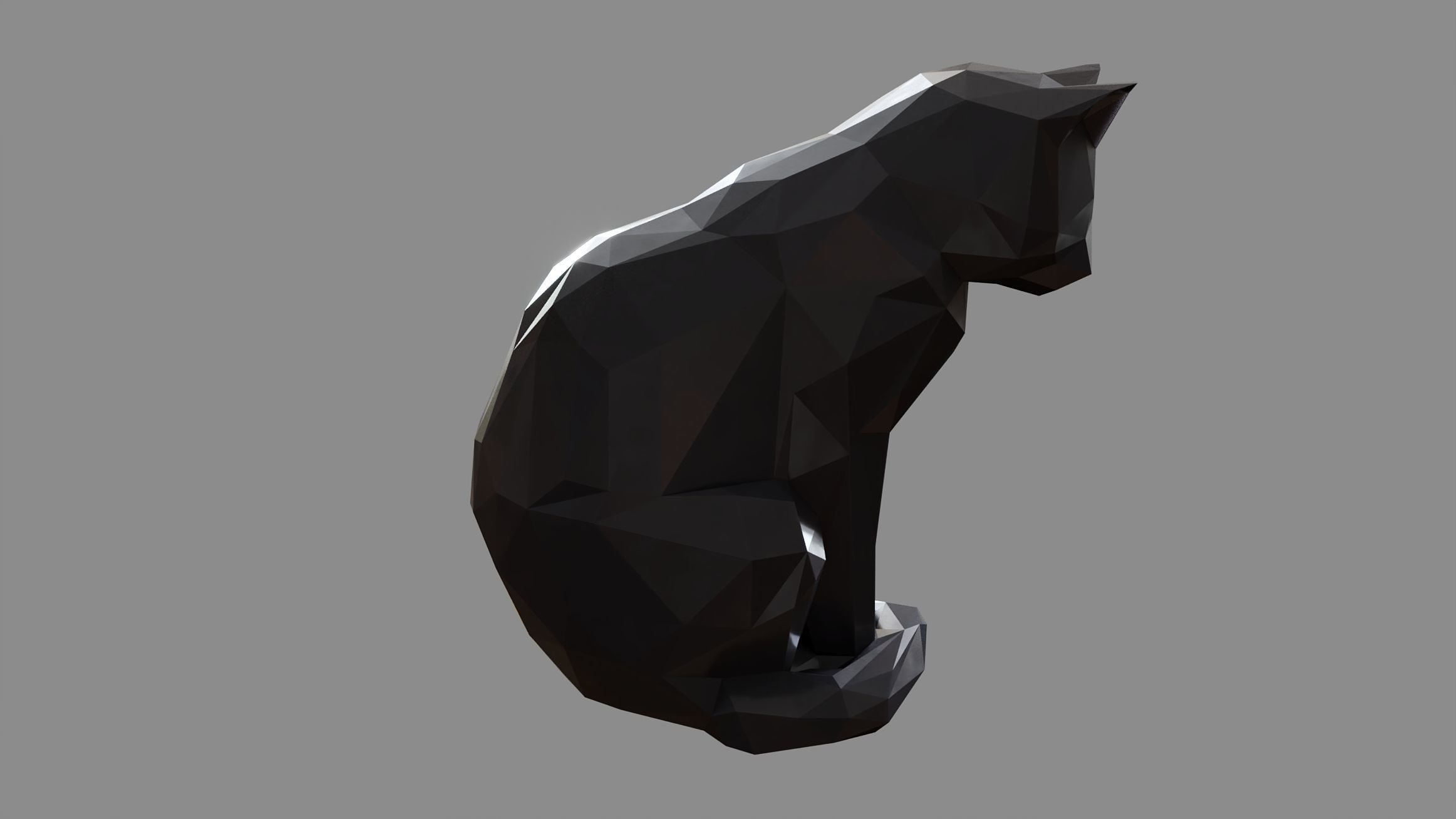 Lowpoly Cat 3D model_2
