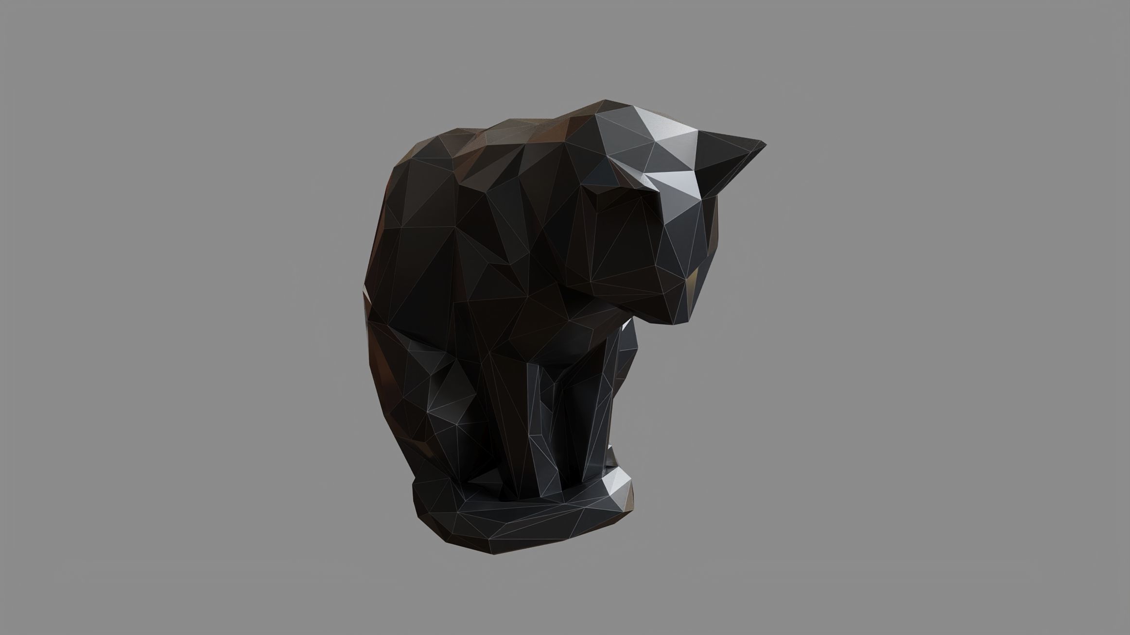 Lowpoly Cat 3D model_5
