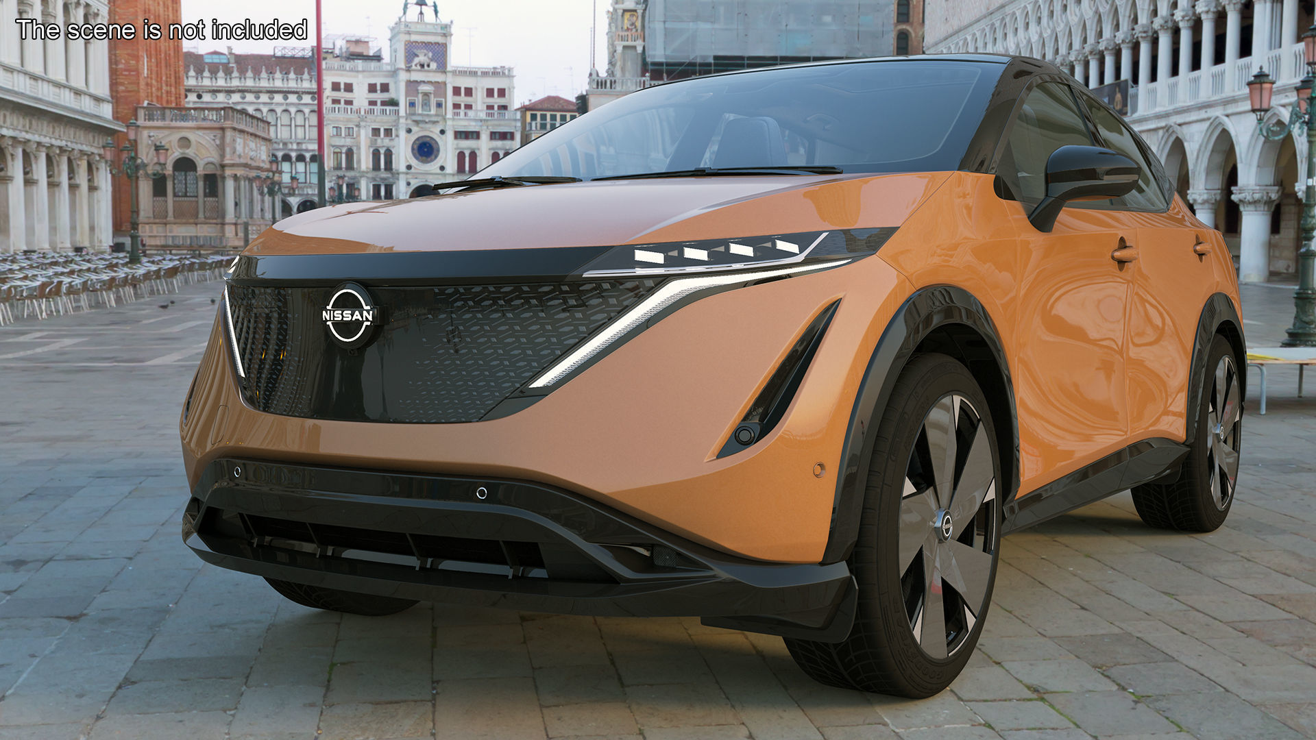 Nissan Ariya Lights On Rigged 3D model