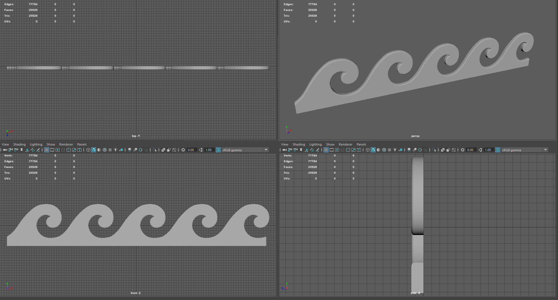 Running Dog Pattern with Greek Wave  3D print model_6