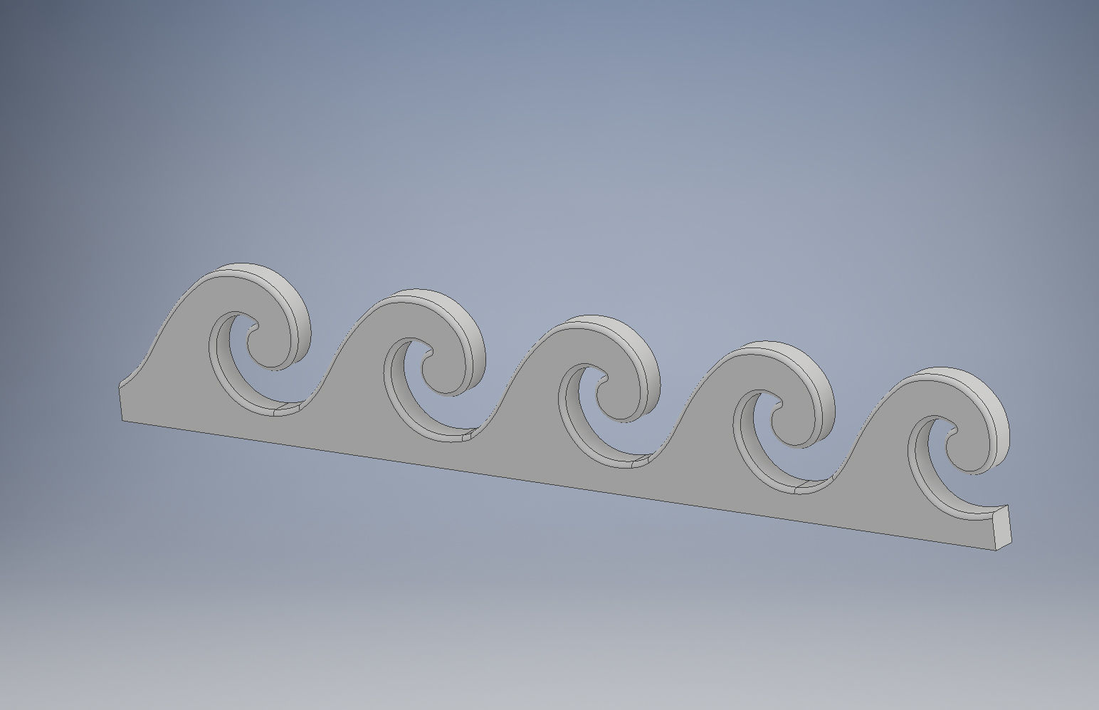 Running Dog Pattern with Greek Wave  3D print model_2