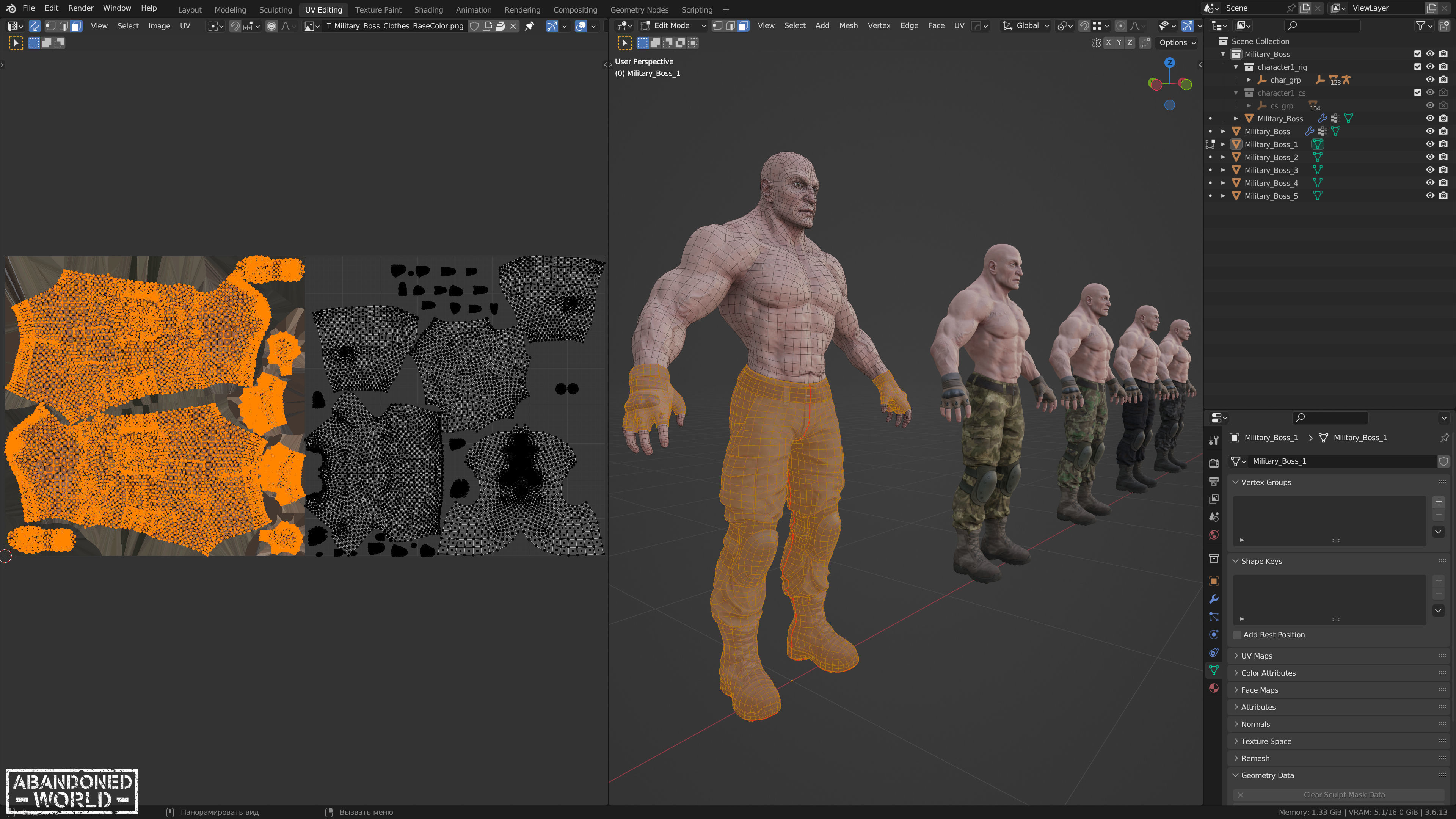 Military Boss Low-poly 3D model_16