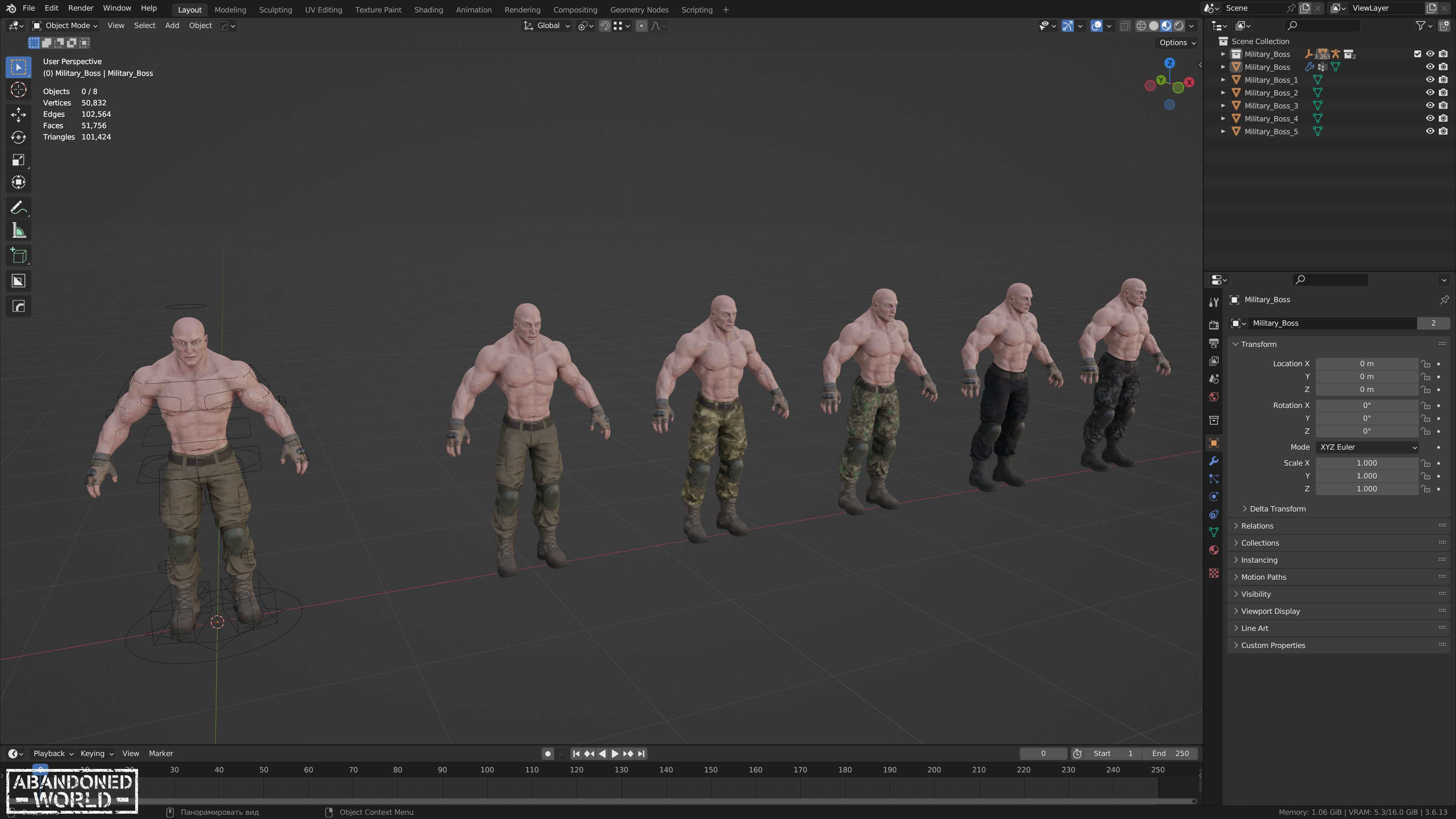 Military Boss Low-poly 3D model_13