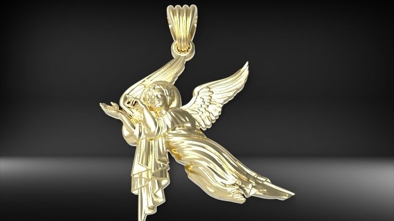 baby angel pendant necklace Charm bracelet Jewelry 3D print model_15