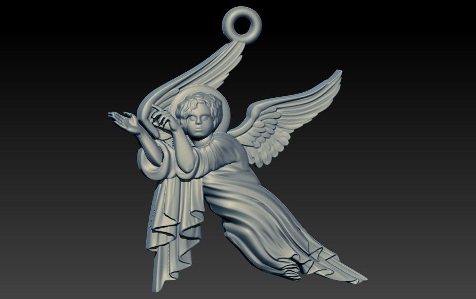 baby angel pendant necklace Charm bracelet Jewelry 3D print model_1