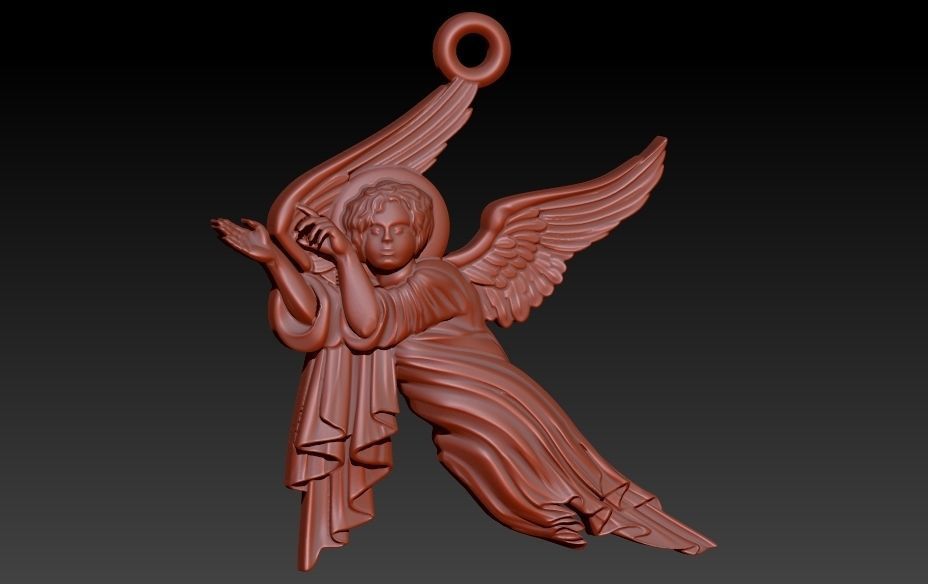 baby angel pendant necklace Charm bracelet Jewelry 3D print model_3