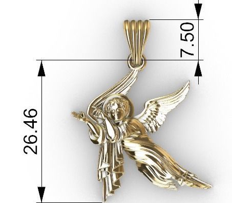 baby angel pendant necklace Charm bracelet Jewelry 3D print model_7