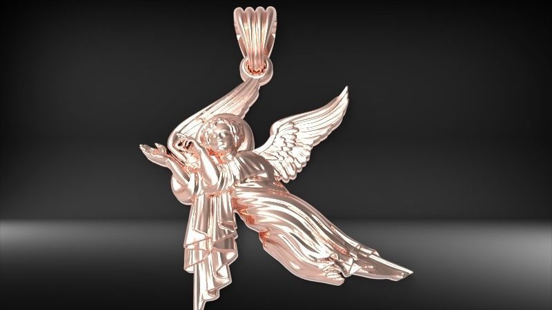 baby angel pendant necklace Charm bracelet Jewelry 3D print model_13