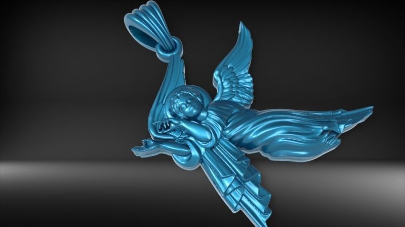 baby angel pendant necklace Charm bracelet Jewelry 3D print model_23
