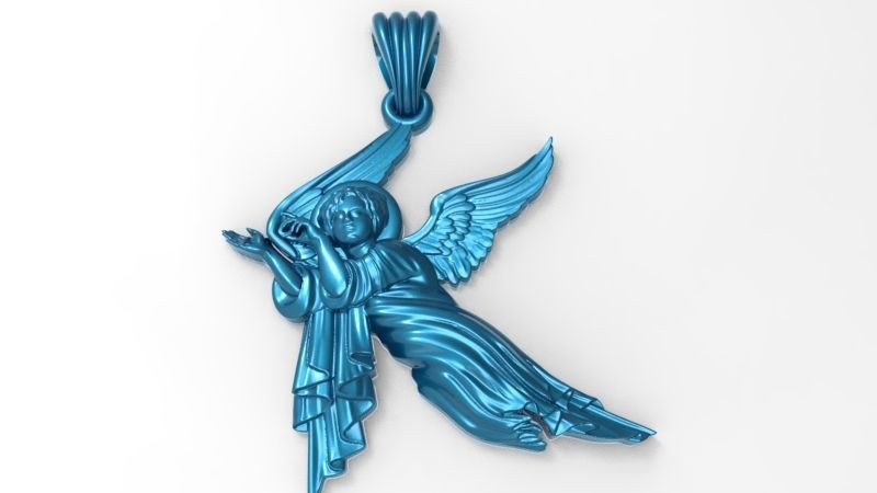baby angel pendant necklace Charm bracelet Jewelry 3D print model_12