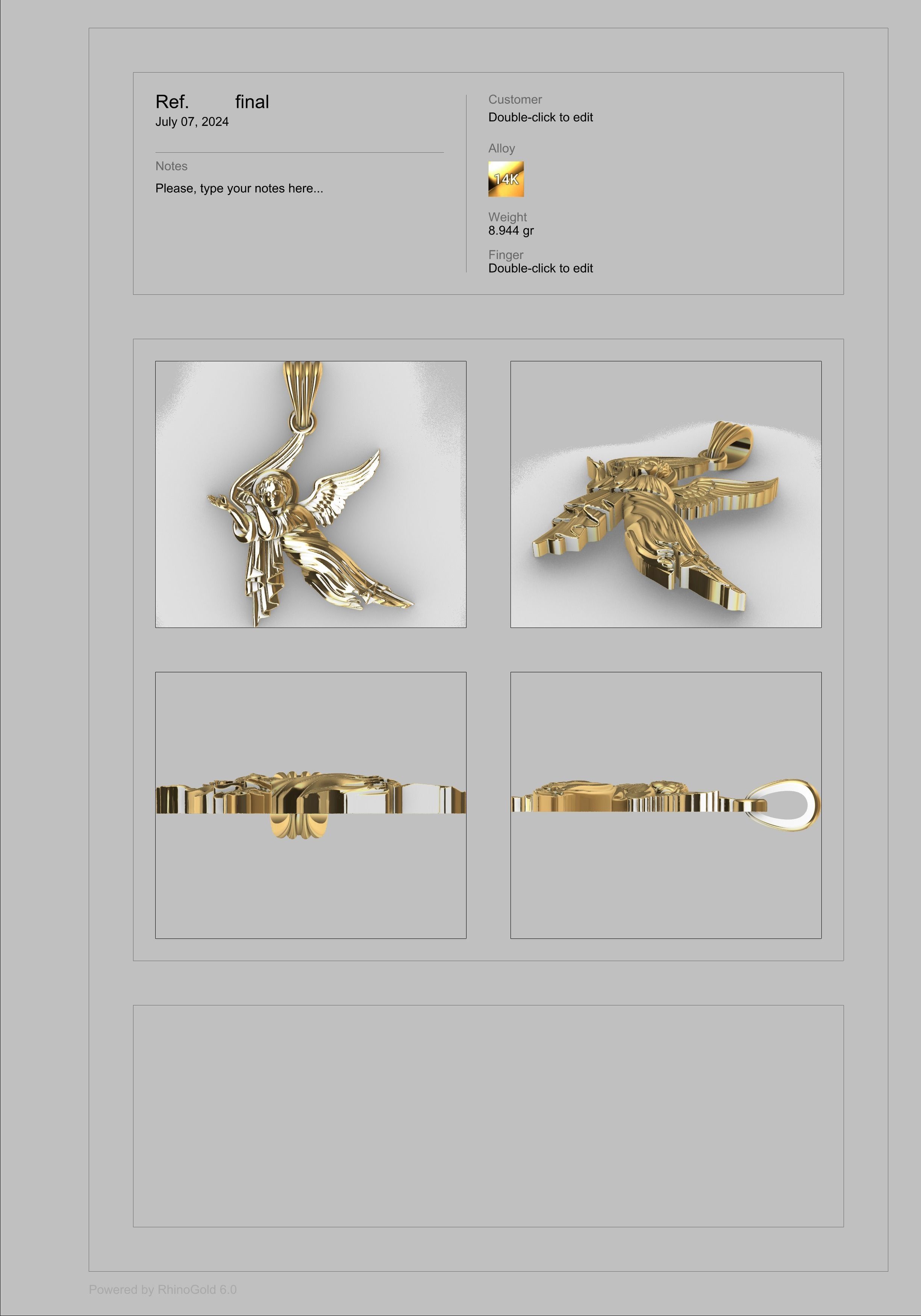 baby angel pendant necklace Charm bracelet Jewelry 3D print model_8