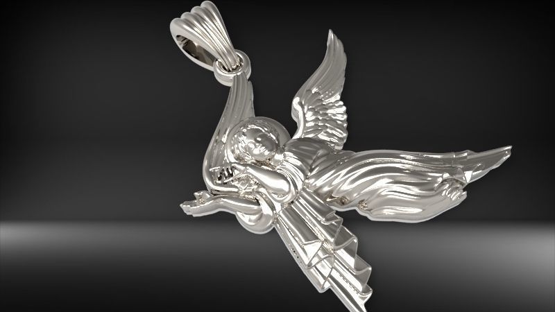 baby angel pendant necklace Charm bracelet Jewelry 3D print model_22