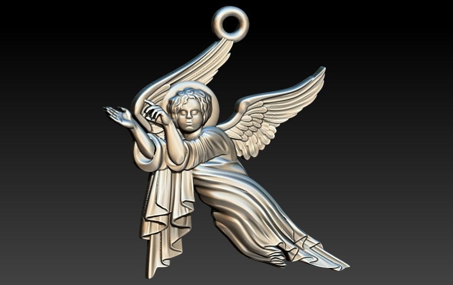 baby angel pendant necklace Charm bracelet Jewelry 3D print model_5