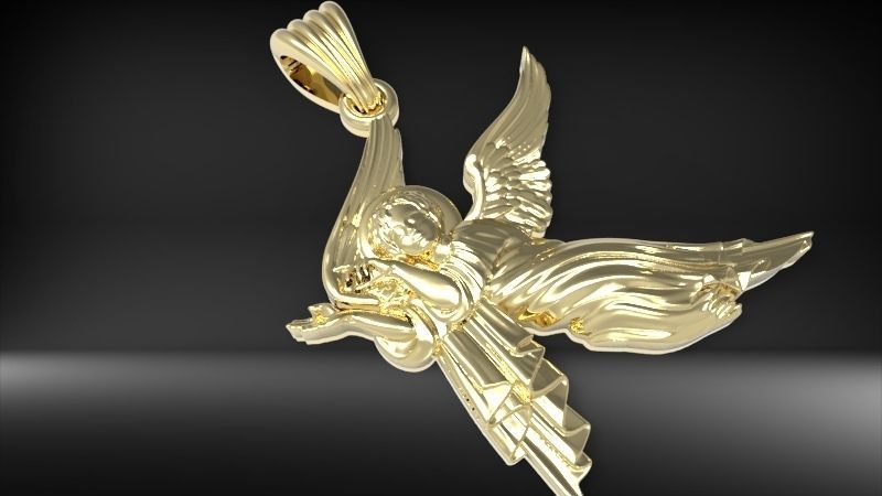 baby angel pendant necklace Charm bracelet Jewelry 3D print model_20
