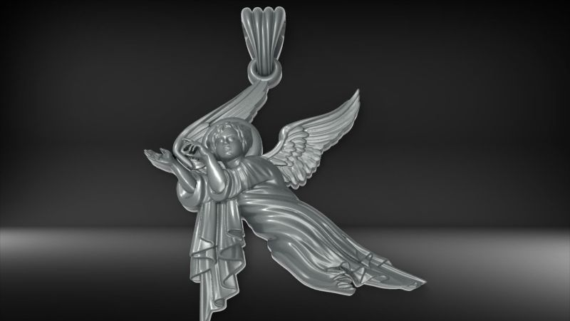 baby angel pendant necklace Charm bracelet Jewelry 3D print model_19