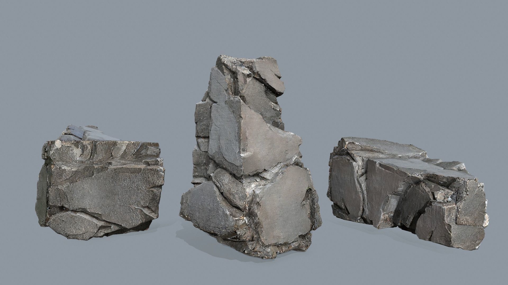 cliff rocks   Low-poly 3D model_2