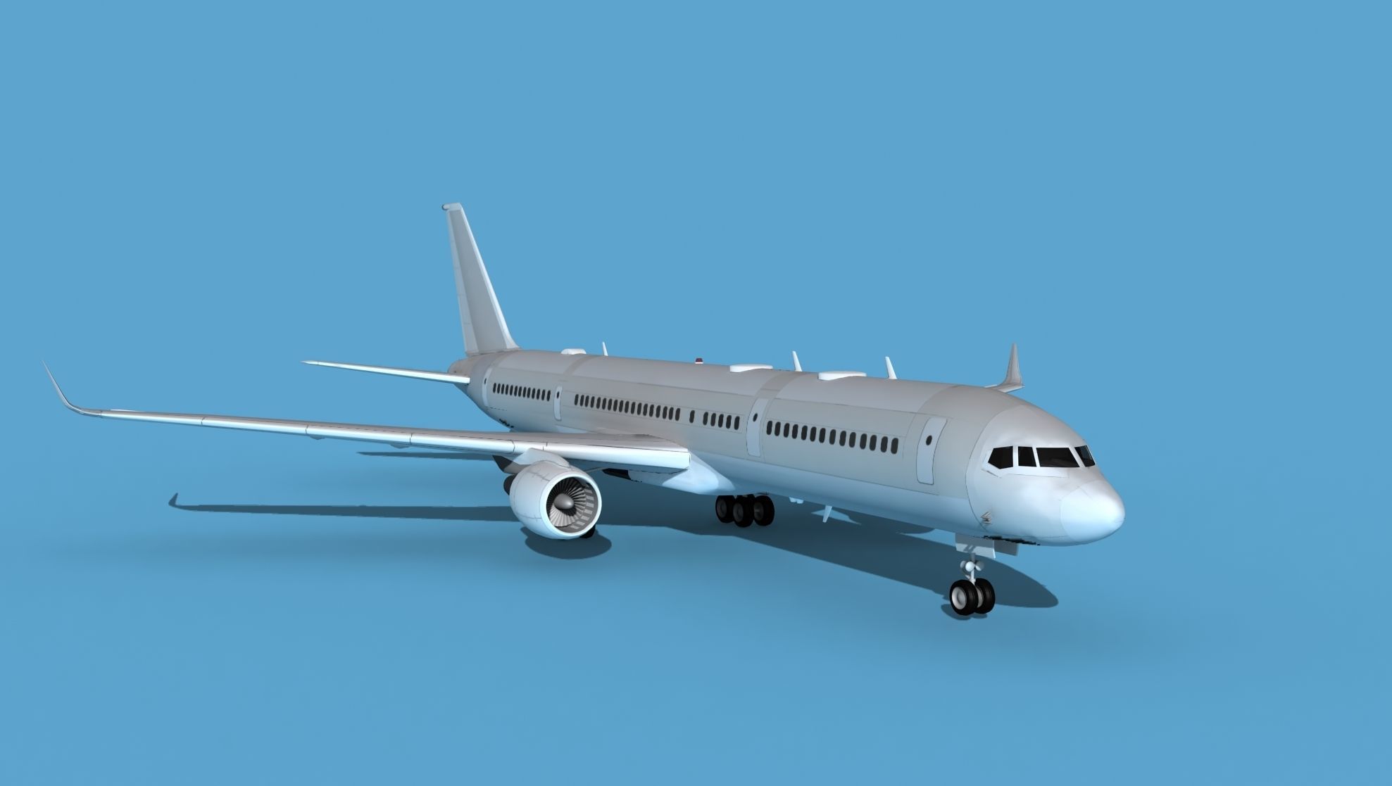 Boeing C-32B V00 Bare Metal 3D model_2