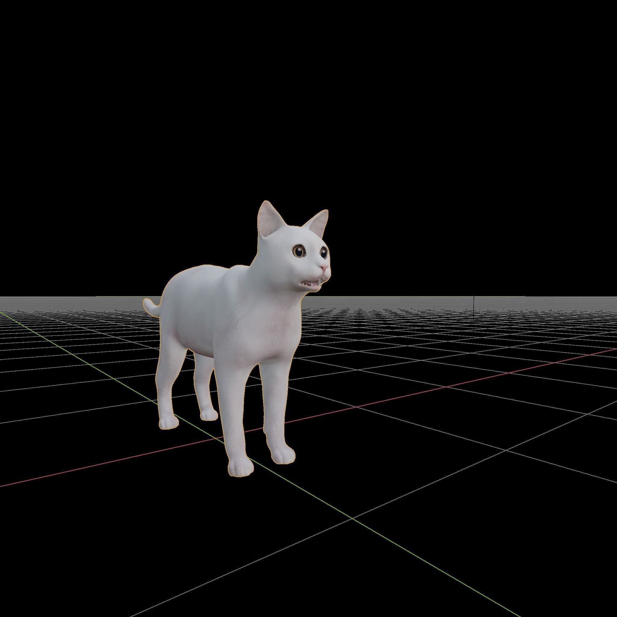 Khao Manee White Cat Low-poly 3D model_4