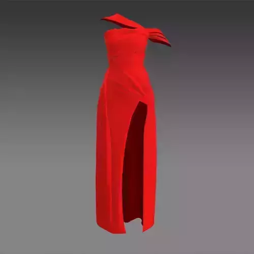 Dress red drape 