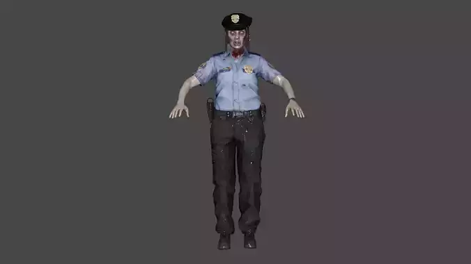Zombie Policewoman 3D model