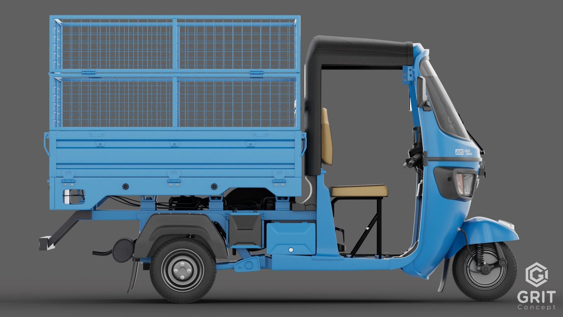 TRICYCLE - RICKSHAW BAJAJ  3D MODEL Low-poly 3D model 3D model_12