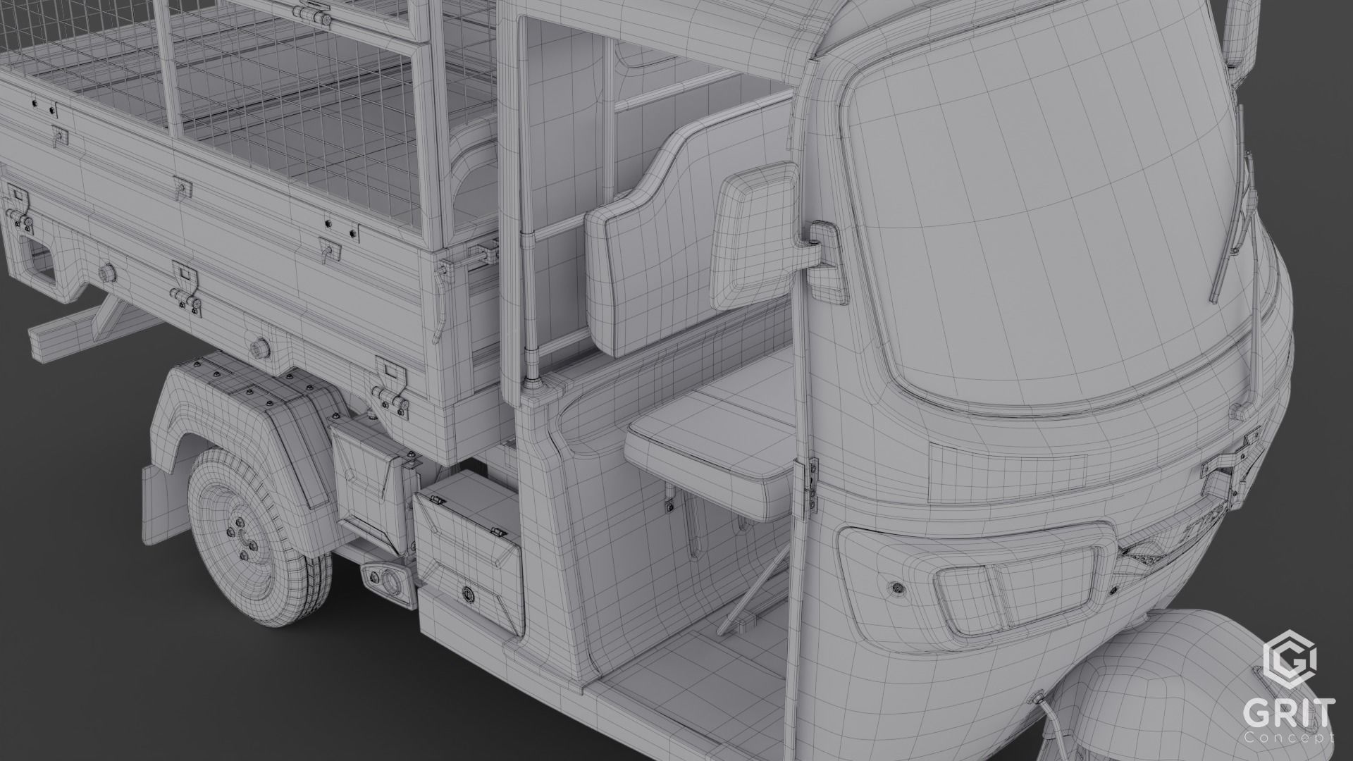 TRICYCLE - RICKSHAW BAJAJ  3D MODEL Low-poly 3D model 3D model_49