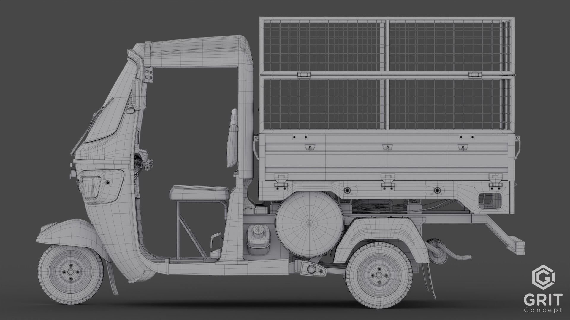 TRICYCLE - RICKSHAW BAJAJ  3D MODEL Low-poly 3D model 3D model_11