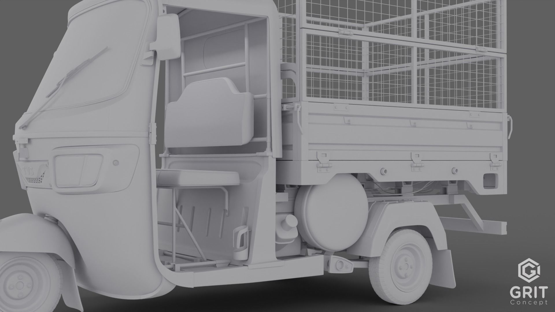 TRICYCLE - RICKSHAW BAJAJ  3D MODEL Low-poly 3D model 3D model_34