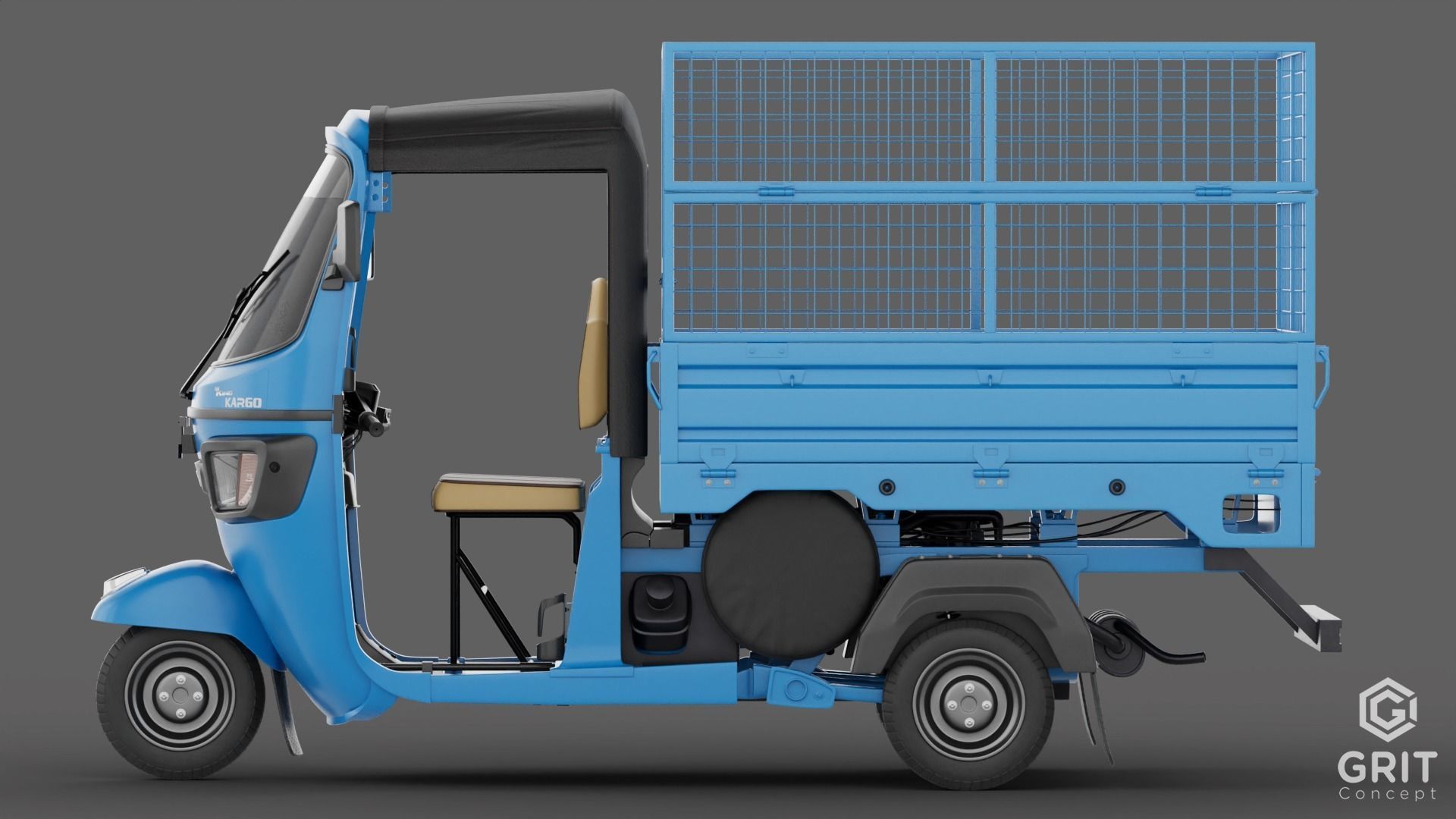 TRICYCLE - RICKSHAW BAJAJ  3D MODEL Low-poly 3D model 3D model_9