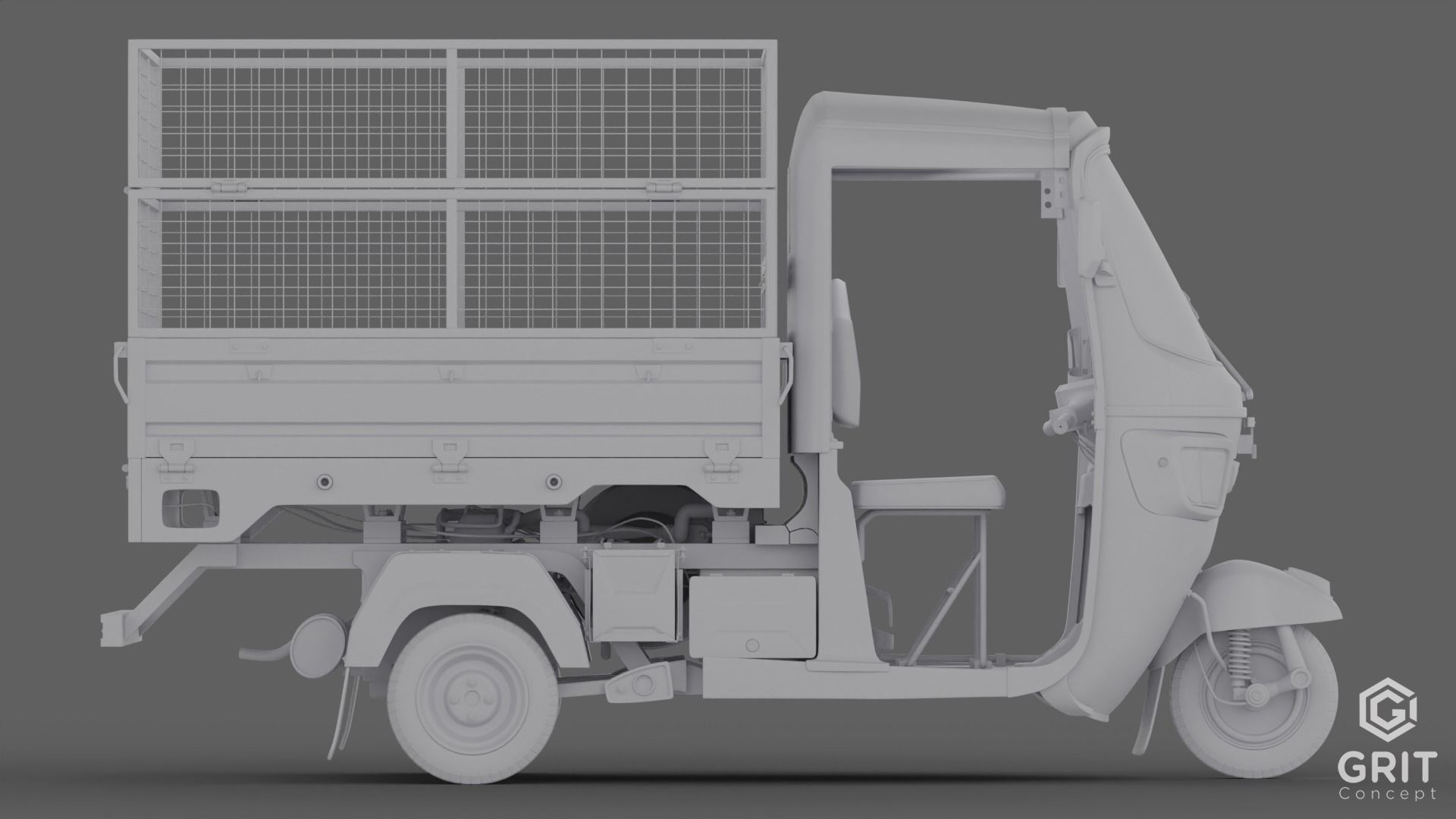 TRICYCLE - RICKSHAW BAJAJ  3D MODEL Low-poly 3D model 3D model_13