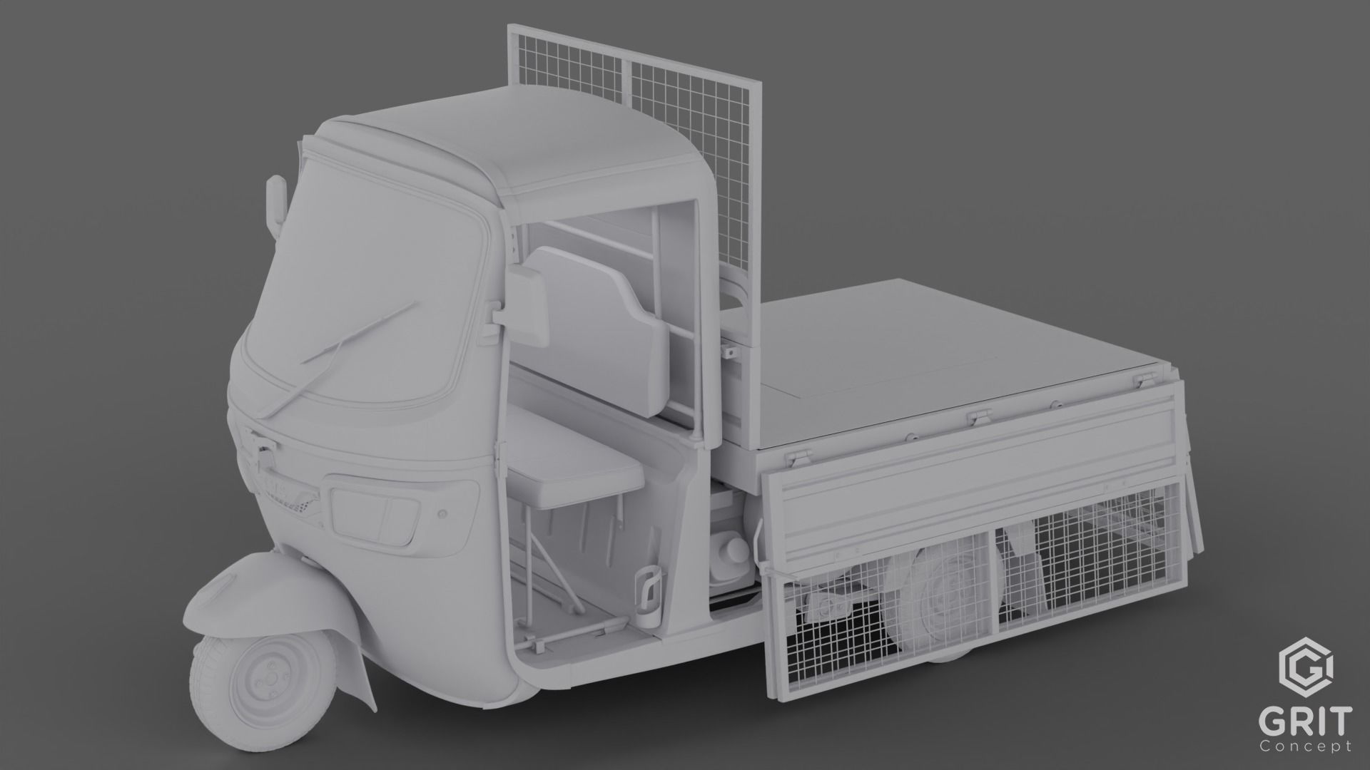 TRICYCLE - RICKSHAW BAJAJ  3D MODEL Low-poly 3D model 3D model_59